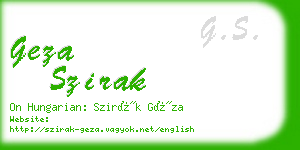 geza szirak business card